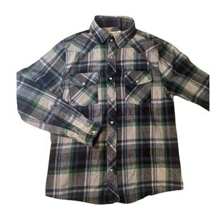 Route‎ 66 Boys XL Plaid Flannel Shirt Pearl Snap Western Long Sleeve